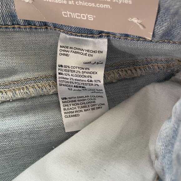 Chico's So Slimming Girlfriend Jeans Slim Ankle Leg Size 0.5 US 6 Indigo Wash - Picture 6 of 8